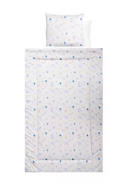 Lenjerii patuturi copii - Set lenjerie pat 4 piese, bumbac ranforce, Blue Aeroplane, bebelorelli.ro