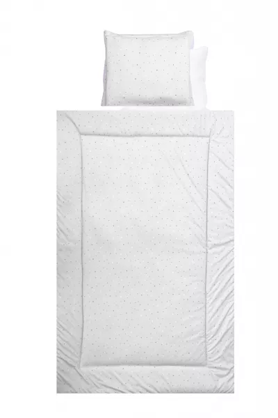 Set lenjerie pat 4 piese, bumbac ranforce, Grey Baloons