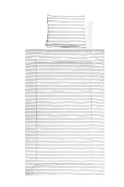 Set lenjerie pat 4 piese, bumbac ranforce, Grey Striped