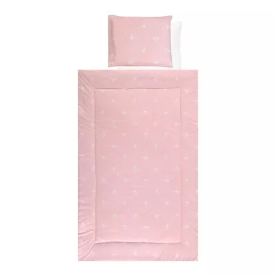 Set lenjerie pat 4 piese, bumbac ranforce, Little Bear Pink