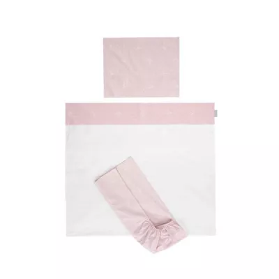 Lenjerii patuturi copii - Set lenjerie pat 60 x 120 cm, Tiny Dream, 3 piese, bumbac ranforce, Pink, bebelorelli.ro