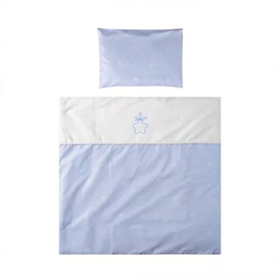 Set lenjerie pat 7 piese, bumbac ranforce, pentru pat balansoar First Dreams, Bear Blue