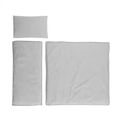 Accesorii carucioare - Set lenjerie pentru carucior, de iarna, bumbac ranforce, 4 piese, Grey Sky, bebelorelli.ro