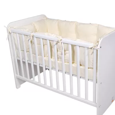 Lenjerii patuturi copii - Set protectii laterale pentru pat 4 piese, 60x120 cm, Beige, bebelorelli.ro