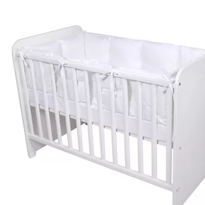 Lenjerii patuturi copii - Set protectii laterale pentru pat 4 piese, 60x120 cm, White, bebelorelli.ro