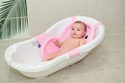Suport tip hamac pentru cadita, 0 luni+, Penguin, Pink