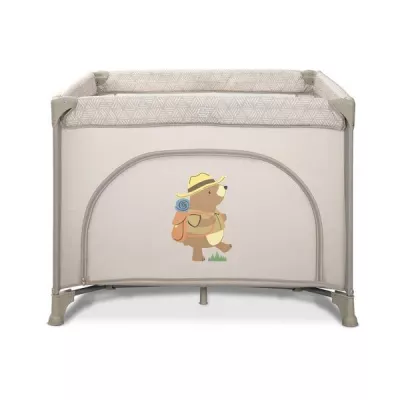 Tarc de joaca Play N Relax, 100x100x75 cm, deschidere laterala cu fermoar, geanta de transport, Beige Camping