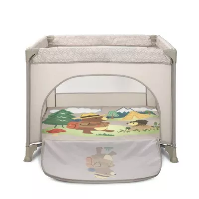 Tarc de joaca Play N Relax, 100x100x75 cm, deschidere laterala cu fermoar, geanta de transport, Beige Camping