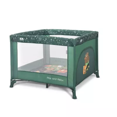 Tarc de joaca Play N Relax, 100x100x75 cm, deschidere laterala cu fermoar, geanta de transport, Green Night