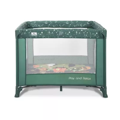 Tarc de joaca Play N Relax, 100x100x75 cm, deschidere laterala cu fermoar, geanta de transport, Green Night