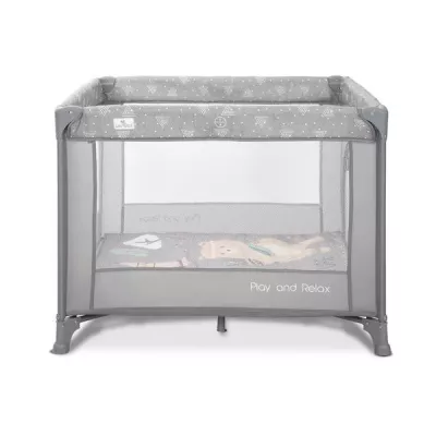 Tarc de joaca Play N Relax, 100x100x75 cm, deschidere laterala cu fermoar, geanta de transport, Grey Adventure