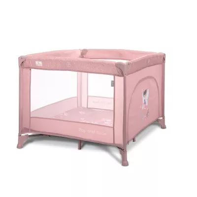 Tarcuri copii - Tarc de joaca Play N Relax, 100x100x75 cm, deschidere laterala cu fermoar, geanta de transport, Blush Pink Fairy, bebelorelli.ro