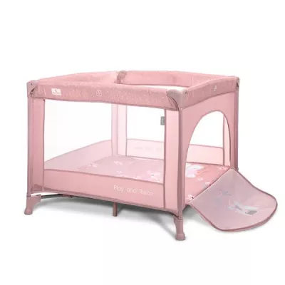 Tarc de joaca Play N Relax, 100x100x75 cm, deschidere laterala cu fermoar, geanta de transport, Blush Pink Fairy