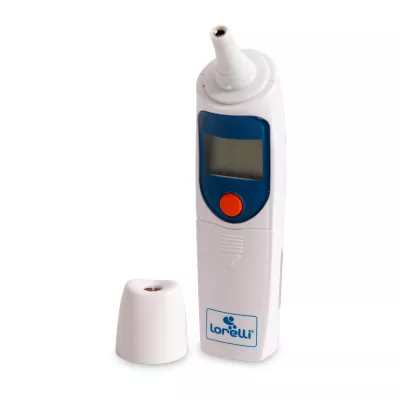 Termometru cu senzor infrarosu, pentru ureche si frunte, suport inclus