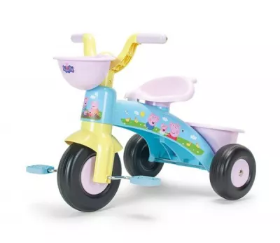 Triciclete - Tricicleta cu pedale pentru copii, Injusa, Peppa Pig, 62 x 42 x 46 cm, max. 25 kg, 1-3 ani, bebelorelli.ro