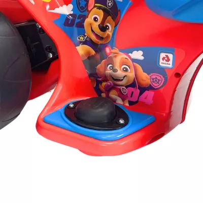 Tricicleta electrica pentru copii Injusa, licenta Disney, Paw Patrol, 6V, cu pedala de acceleratie, lumini frontale, 1-3 ani, Rosu cu Albastru