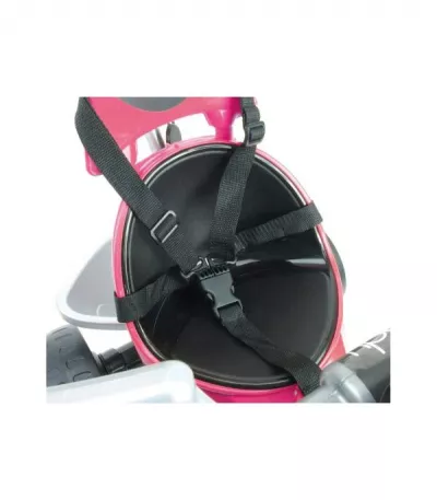 Tricicleta evolutiva pentru copii, Injusa, Body Pink, cu maner parental, include rucsac, 10 luni+