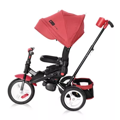 Triciclete - Tricicleta multifunctionala 4in1, Jaguar Air, roti mari cu camera, Red & Black Luxe, bebelorelli.ro