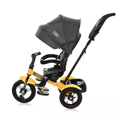 Lichidare de Stoc - Tricicleta multifunctionala 4in1, Neo Air, roti cu camera, Black & Yellow, bebelorelli.ro