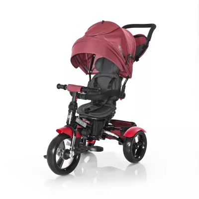 Tricicleta multifunctionala 4in1, Neo Air, roti mari cu camera, Red & Black Luxe