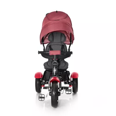 Triciclete - Tricicleta multifunctionala 4in1, Neo Air, roti mari cu camera, Red & Black Luxe, bebelorelli.ro
