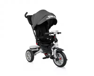 Triciclete - Tricicleta multifunctionala 4in1, Speedy Air, roti cu camera, scaun rotativ, Black, bebelorelli.ro