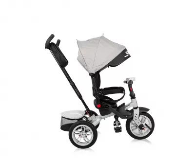 Tricicleta multifunctionala 4in1, Speedy Air, roti cu camera, scaun rotativ, Grey & Black