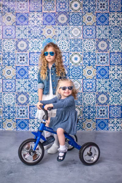 Triciclete - Tricicleta pentru copii, A28, roti mari, Blue Black New, bebelorelli.ro