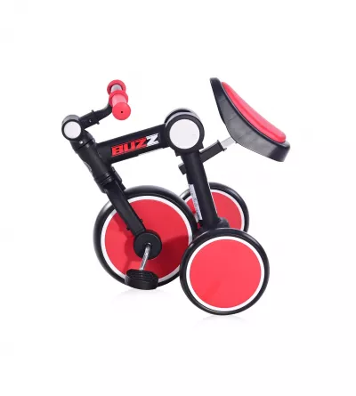 Tricicleta pentru copii, Buzz, complet pliabila, Black & Red