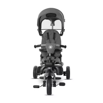 Triciclete - Tricicleta pentru copii, Freccia, multifunctionala, pliabila, sezut rotativ 360 grade, Grey & Black, bebelorelli.ro