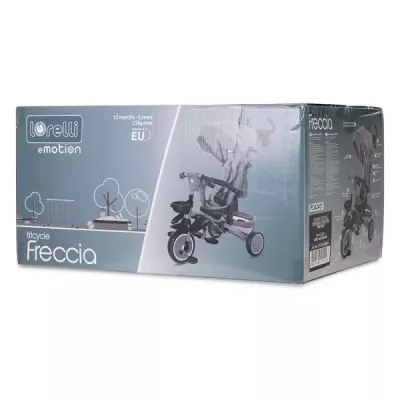 Tricicleta pentru copii, Freccia, multifunctionala, pliabila, sezut rotativ 360 grade, Beige & Black
