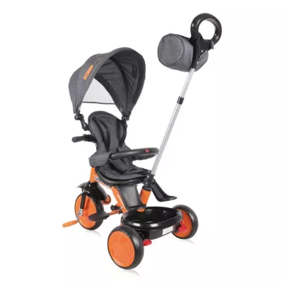 Lichidare de Stoc % - Tricicleta pentru copii, Lucky Crew, multifunctionala, Black & Orange, bebelorelli.ro