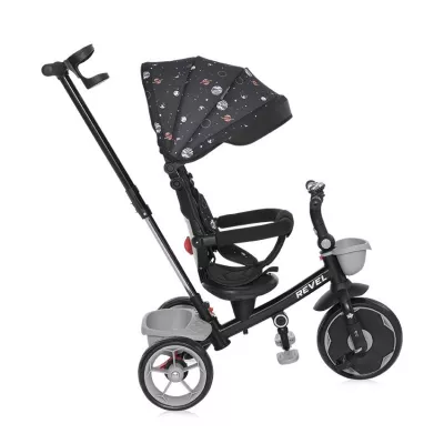 Triciclete - Tricicleta pentru copii, Revel, sezut rotativ la 360 grade, 1-5 Ani, Black Cosmos, bebelorelli.ro