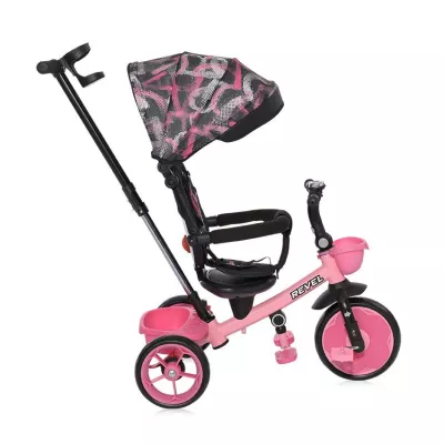 Triciclete - Tricicleta pentru copii, Revel, sezut rotativ la 360 grade, 1-5 Ani, Pink, bebelorelli.ro