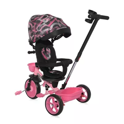 Tricicleta pentru copii, Revel, sezut rotativ la 360 grade, 1-5 Ani, Pink