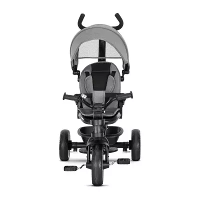 Triciclete - Tricicleta pentru copii, Tino, sezut rotativ 360 grade, scaun rabatabil, control parental, Grey, bebelorelli.ro