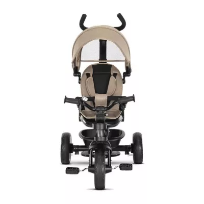 Triciclete - Tricicleta pentru copii, Tino, sezut rotativ 360 grade, scaun rabatabil, control parental, Beige, bebelorelli.ro