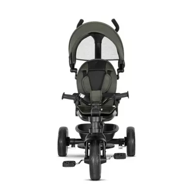 Triciclete - Tricicleta pentru copii, Tino, sezut rotativ 360 grade, scaun rabatabil, control parental, Green, bebelorelli.ro