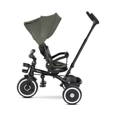 Tricicleta pentru copii, Tino, sezut rotativ 360 grade, scaun rabatabil, control parental, Green