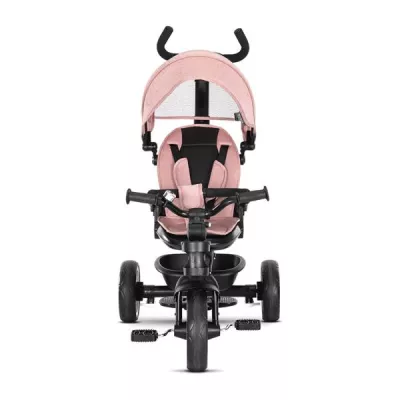 Triciclete - Tricicleta pentru copii, Tino, sezut rotativ 360 grade, scaun rabatabil, control parental, Pink, bebelorelli.ro