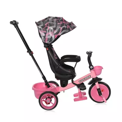 Triciclete - Tricicleta pentru copii, Voyage, cu sezut reversibil, 1-5 Ani, Pink, bebelorelli.ro