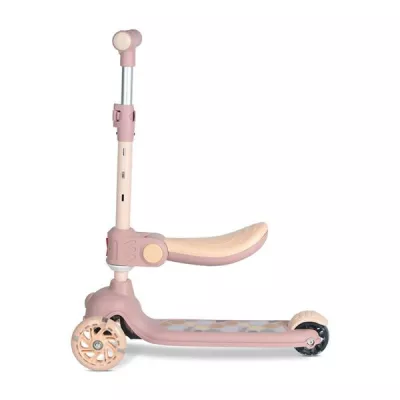 Trotineta, Jetster Plus, 3 ani+, pana la 20 kg, scaun pliabil si reglabil 4 pozitii, roti PU cu luminite, Beige
