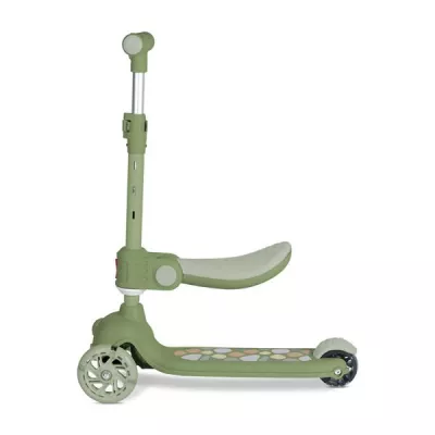 Trotineta, Jetster Plus, 3 ani+, pana la 20 kg, scaun pliabil si reglabil 4 pozitii, roti PU cu luminite, Green