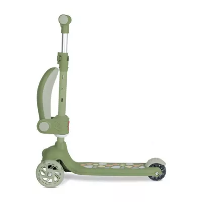 Trotineta, Jetster Plus, 3 ani+, pana la 20 kg, scaun pliabil si reglabil 4 pozitii, roti PU cu luminite, Green