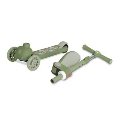 Trotineta, Jetster Plus, 3 ani+, pana la 20 kg, scaun pliabil si reglabil 4 pozitii, roti PU cu luminite, Green
