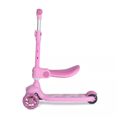 Trotineta, Jetster Plus, 3 ani+, pana la 20 kg, scaun pliabil si reglabil 4 pozitii, roti PU cu luminite, Pink