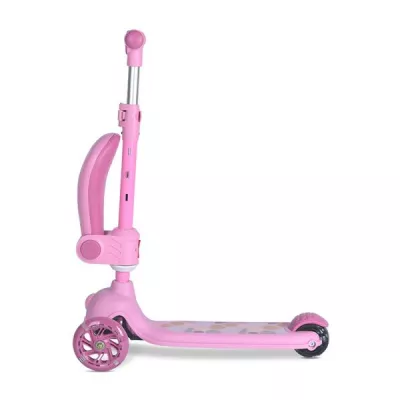 Trotineta, Jetster Plus, 3 ani+, pana la 20 kg, scaun pliabil si reglabil 4 pozitii, roti PU cu luminite, Pink