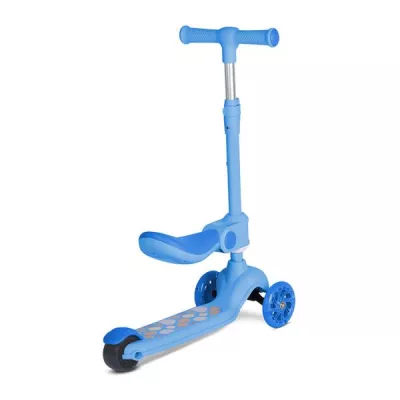 Trotinete - Trotineta, Jetster Plus, 3 ani+, pana la 20 kg, scaun pliabil si reglabil 4 pozitii, roti PU cu luminite, Blue, bebelorelli.ro