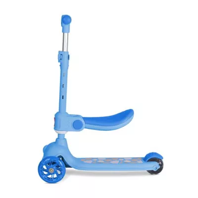Trotineta, Jetster Plus, 3 ani+, pana la 20 kg, scaun pliabil si reglabil 4 pozitii, roti PU cu luminite, Blue
