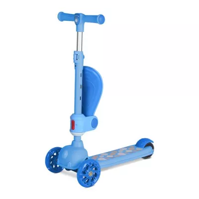 Trotineta, Jetster Plus, 3 ani+, pana la 20 kg, scaun pliabil si reglabil 4 pozitii, roti PU cu luminite, Blue
